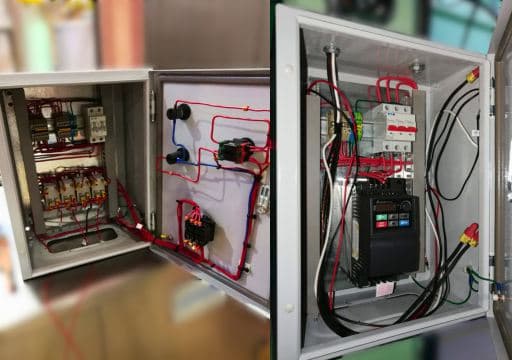 Tablero de control con variador de frecuencia